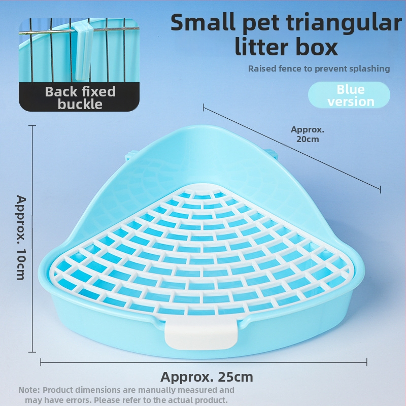 Plastični uzdignuti trokutasti toalet za zečeve, protiv prskanja mokraće, pogodan za zečeve, činčile i guinejske svinje