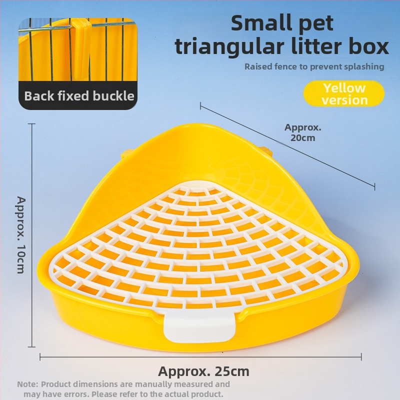 Plastični uzdignuti trokutasti toalet za zečeve, protiv prskanja mokraće, pogodan za zečeve, činčile i guinejske svinje