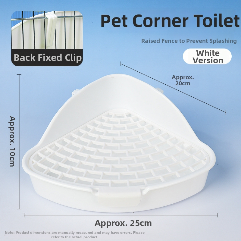 Plastični uzdignuti trokutasti toalet za zečeve, protiv prskanja mokraće, pogodan za zečeve, činčile i guinejske svinje