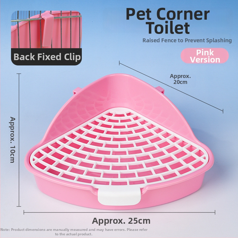 Plastični uzdignuti trokutasti toalet za zečeve, protiv prskanja mokraće, pogodan za zečeve, činčile i guinejske svinje