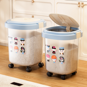 Skladišna posuda za rižu s kotačićima, hermetički zatvorena, otporna na vlagu i insekte, praćenje datuma, kapacitet 10 l i više, ABS plastika