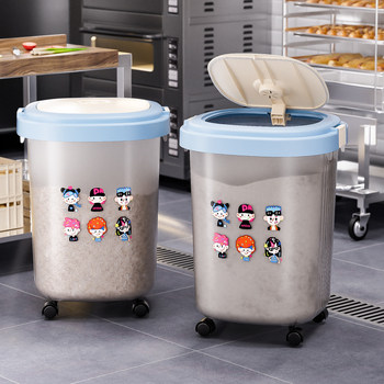 Skladišna posuda za rižu s kotačićima, hermetički zatvorena, otporna na vlagu i insekte, praćenje datuma, kapacitet 10 l i više, ABS plastika