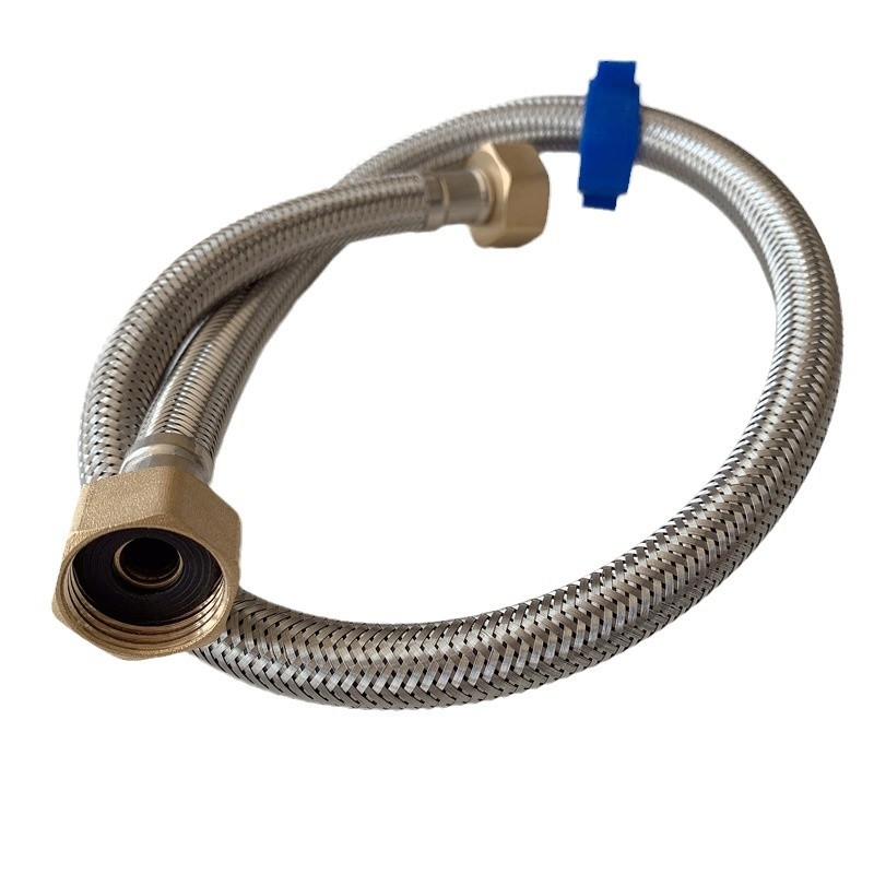 Cijev za dovod vode od nehrđajućeg čelika s metalnom opletkom, visokotlačni kućni sustav hladne vode, otporan na eksplozije, tekstura zmijske kože, 0–85°C, 1 MPa, spiralna ugradnja