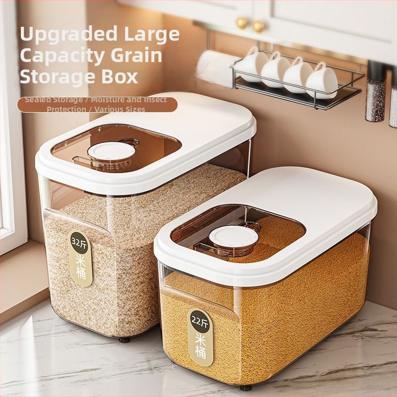 Kutija za skladištenje riže, zatvorena, otporna na vlagu, repelent protiv insekata, kapacitet 10 L, PP plast