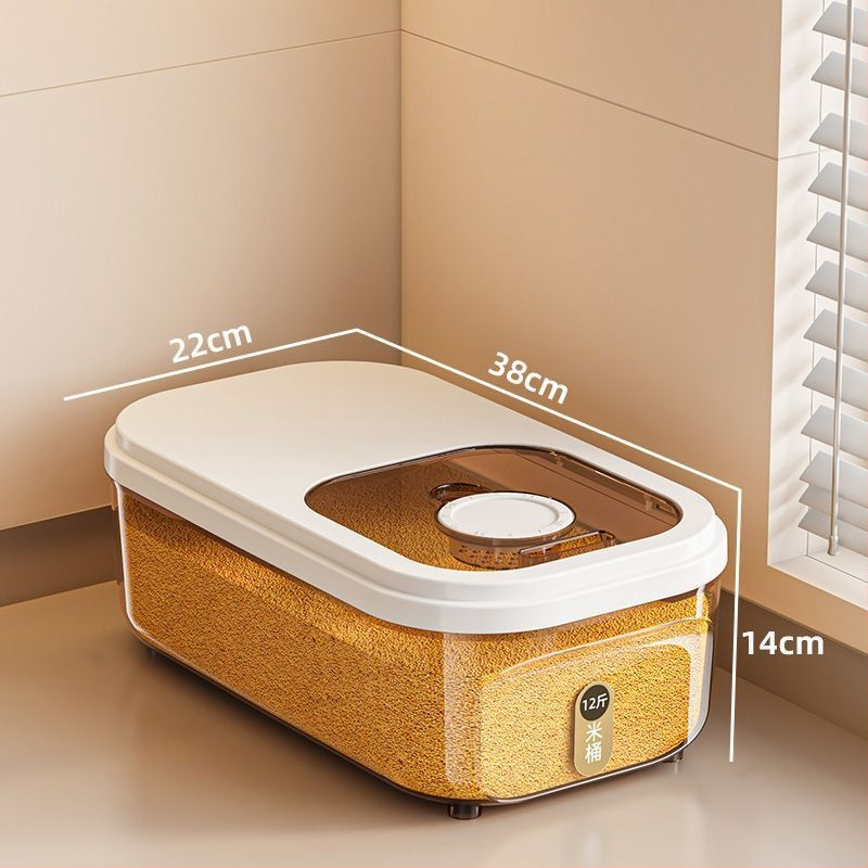 Kutija za skladištenje riže, zatvorena, otporna na vlagu, repelent protiv insekata, kapacitet 10 L, PP plast