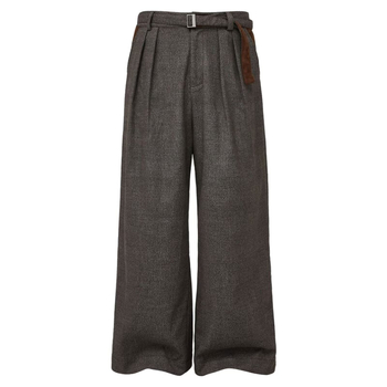 Široke hlače s detaljem zatvarača, pamuk–poliesterska smjesa, 100% poliester, duljina do poda