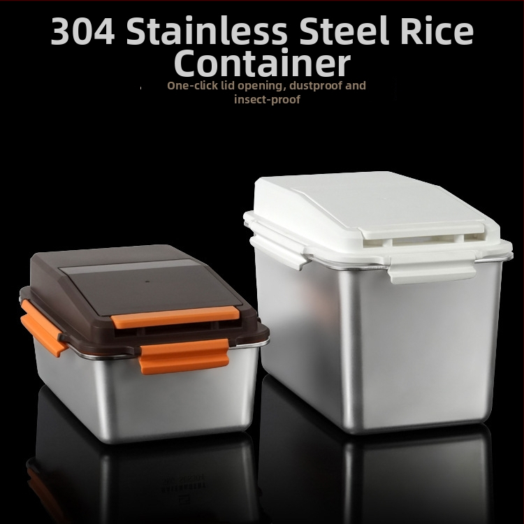 Kutija za skladištenje riže; 304 nehrđajući čelik; otporan na vlagu; zaštita od štetnika (Zapremina 9–10 L)