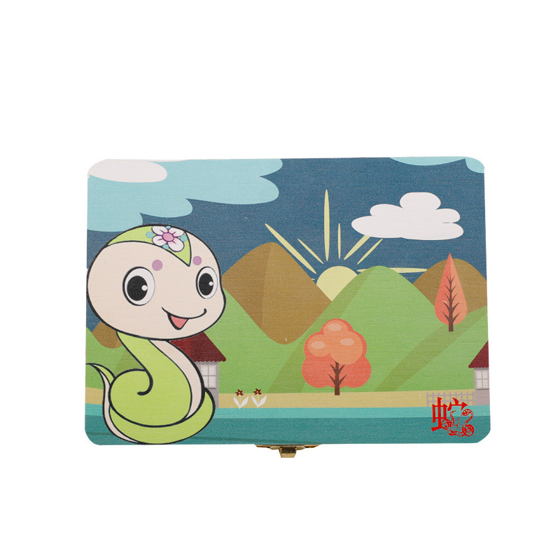 Drevena kutija za uspomene na zube i kosu djeteta – porijeklo Shandong, za djecu 4–6 godina, za dječake i djevojčice