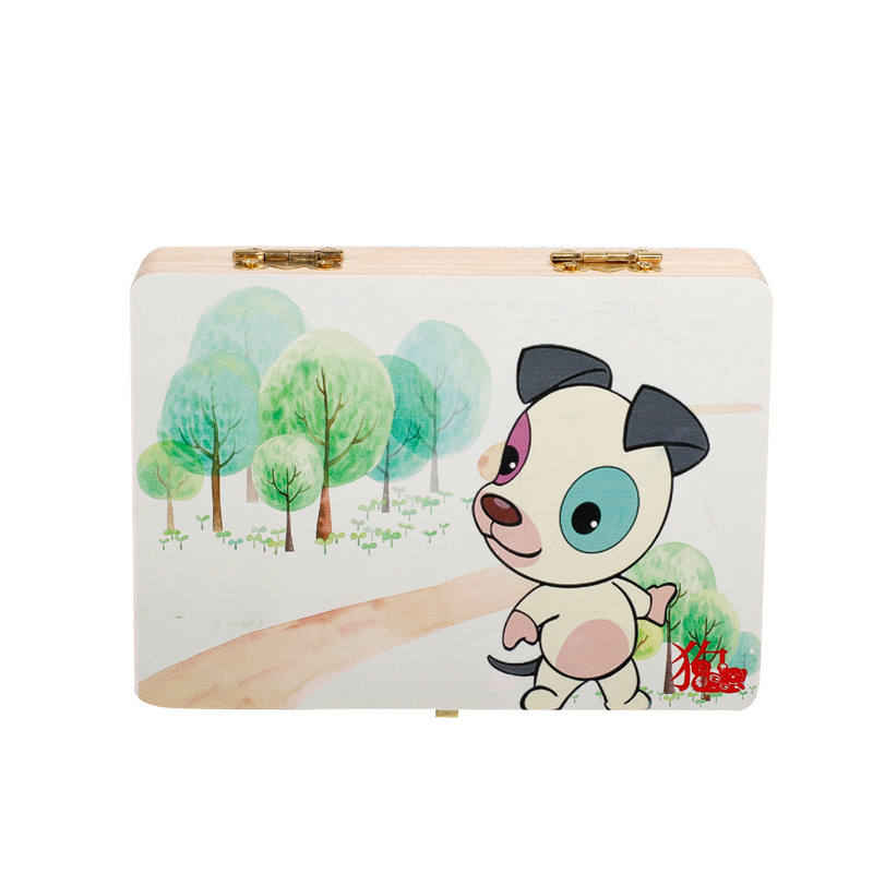 Drevena kutija za uspomene na zube i kosu djeteta – porijeklo Shandong, za djecu 4–6 godina, za dječake i djevojčice