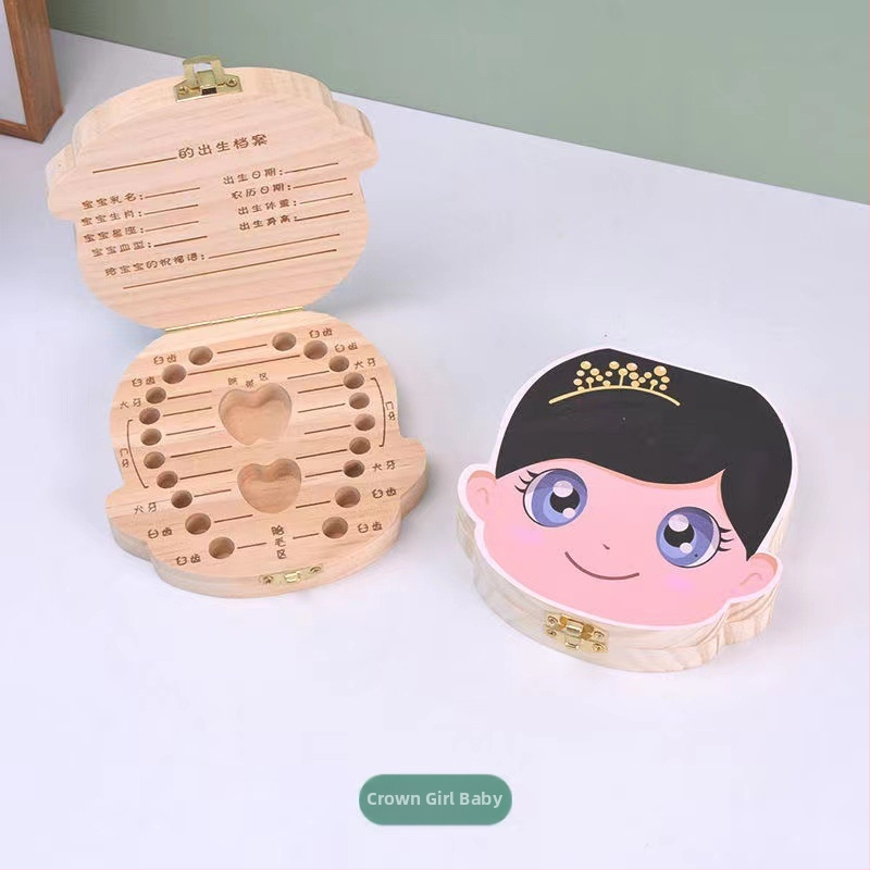 Drevena kutija za uspomene na zube i kosu djeteta – porijeklo Shandong, za djecu 4–6 godina, za dječake i djevojčice