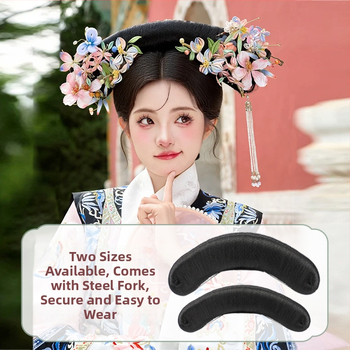 Perika u stilu dinastije Qing za palatni izgled s integriranim dijelom za glavu, model Gege flag head, materijal: žica visoke temperature, duljina: kratka, stil: lagani luksuz.