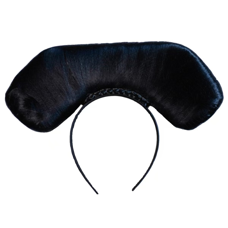 Perika u stilu dinastije Qing za palatni izgled s integriranim dijelom za glavu, model Gege flag head, materijal: žica visoke temperature, duljina: kratka, stil: lagani luksuz.