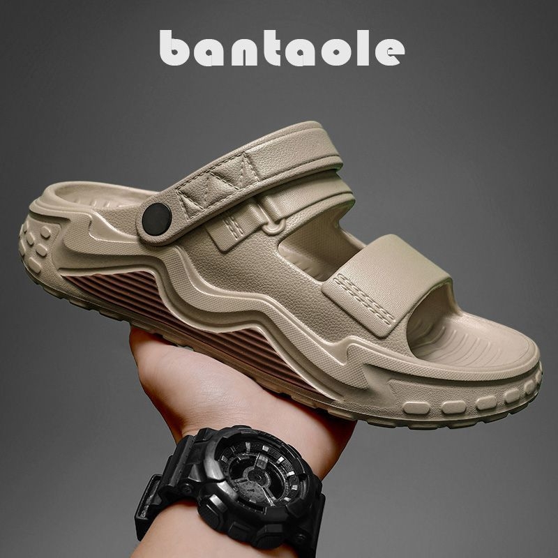 Férfi EVA szandálok - nyitott lábujj, hátul kötőzár, EVA felső rész és talp, csúszásmentes, hétköznapi nyári lábbeli