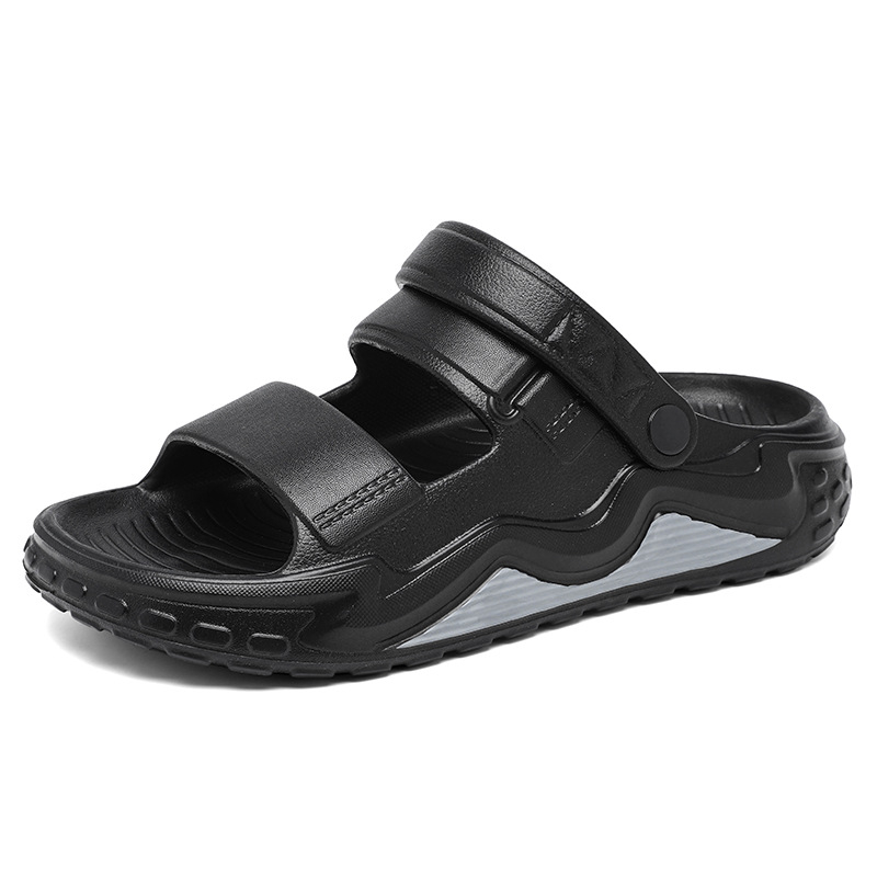 Férfi EVA szandálok - nyitott lábujj, hátul kötőzár, EVA felső rész és talp, csúszásmentes, hétköznapi nyári lábbeli