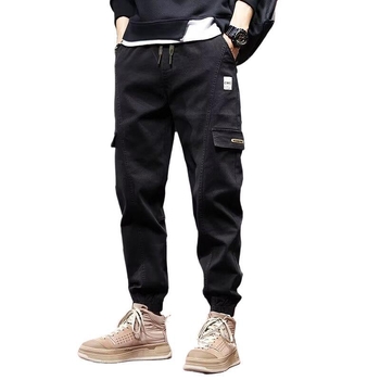 Muške casual hlače s fleece-om, ravni kroj, srednji struk, poliester