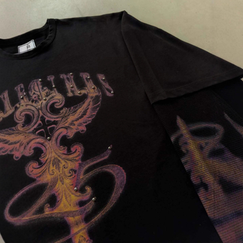 Majica Y2K streetwear, dugi rukav, print, opušten kroj, okrugli izrez, 95% poliester