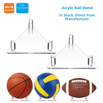 Pinxu akrilni izložbeni stalak za košarkaške, nogometne, odbojkaške, ragbi i bowling lopte – proziran trokutasti nosač za prikazivanje, model CY-66002-3