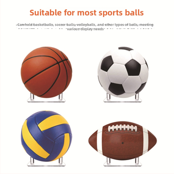 Pinxu akrilni izložbeni stalak za košarkaške, nogometne, odbojkaške, ragbi i bowling lopte – proziran trokutasti nosač za prikazivanje, model CY-66002-3