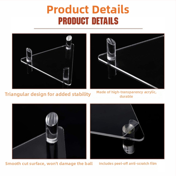 Pinxu akrilni izložbeni stalak za košarkaške, nogometne, odbojkaške, ragbi i bowling lopte – proziran trokutasti nosač za prikazivanje, model CY-66002-3