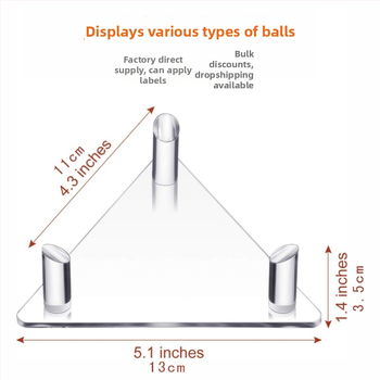Pinxu akrilni izložbeni stalak za košarkaške, nogometne, odbojkaške, ragbi i bowling lopte – proziran trokutasti nosač za prikazivanje, model CY-66002-3