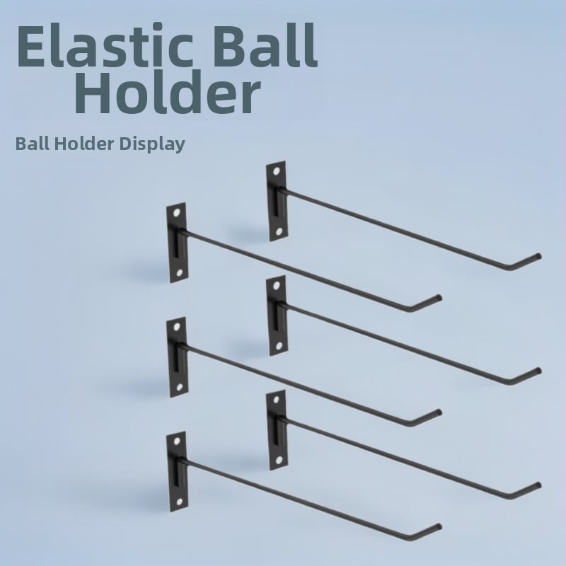 Željezni zidni držač za lopte – stalak za izlaganje lopti, minimalistički stil, 1 razina, pakiranje 80 kom