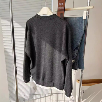 Ženski pulover-svijet s blok motivom, od viskoznog vlakna, glavni materijal <30%, okrugli ovratnik, gradski svakodnevni stil