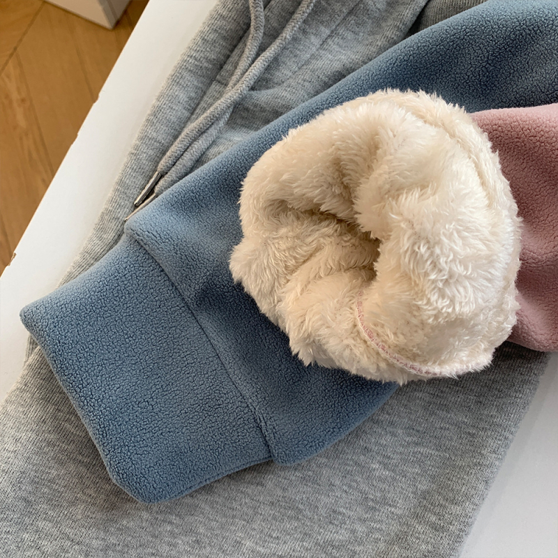 Γυναικείος φούτερ με κουκούλα και φερμουάρ, διπλής όψεως βελούδο, φαρδιά γραμμή, πυκνό ύφασμα, φθινοπωρινό-χειμερινό