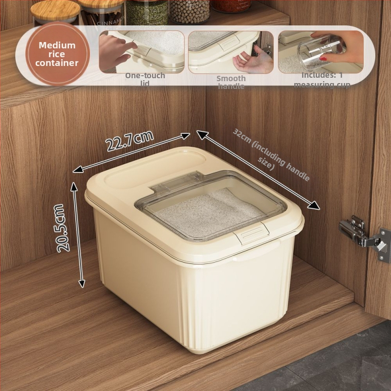 Metalni spremnik za skladištenje riže i žitarica – zatvoren, otporan na insekte i vlagu, jednostavan moderan stil, marke Yuan Jia Ju, model 775133456696