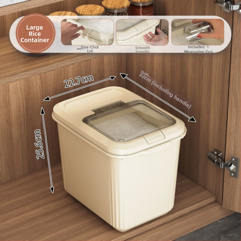 Metalni spremnik za skladištenje riže i žitarica – zatvoren, otporan na insekte i vlagu, jednostavan moderan stil, marke Yuan Jia Ju, model 775133456696