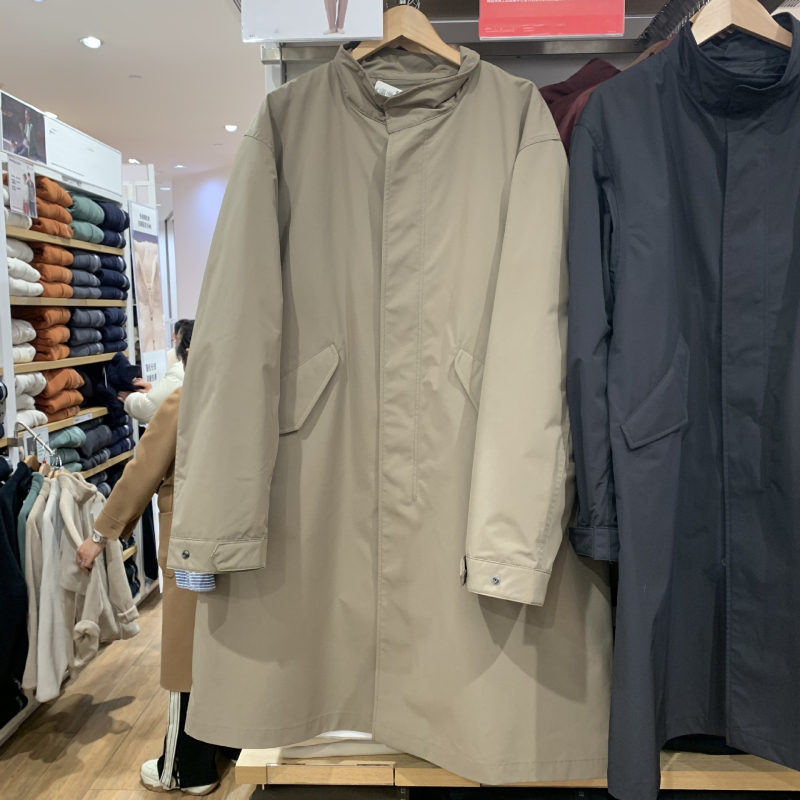 Palton bărbătesc cu strat detașabil, guler înalt, fermoar, material din bumbac-modal, primăvara 2025