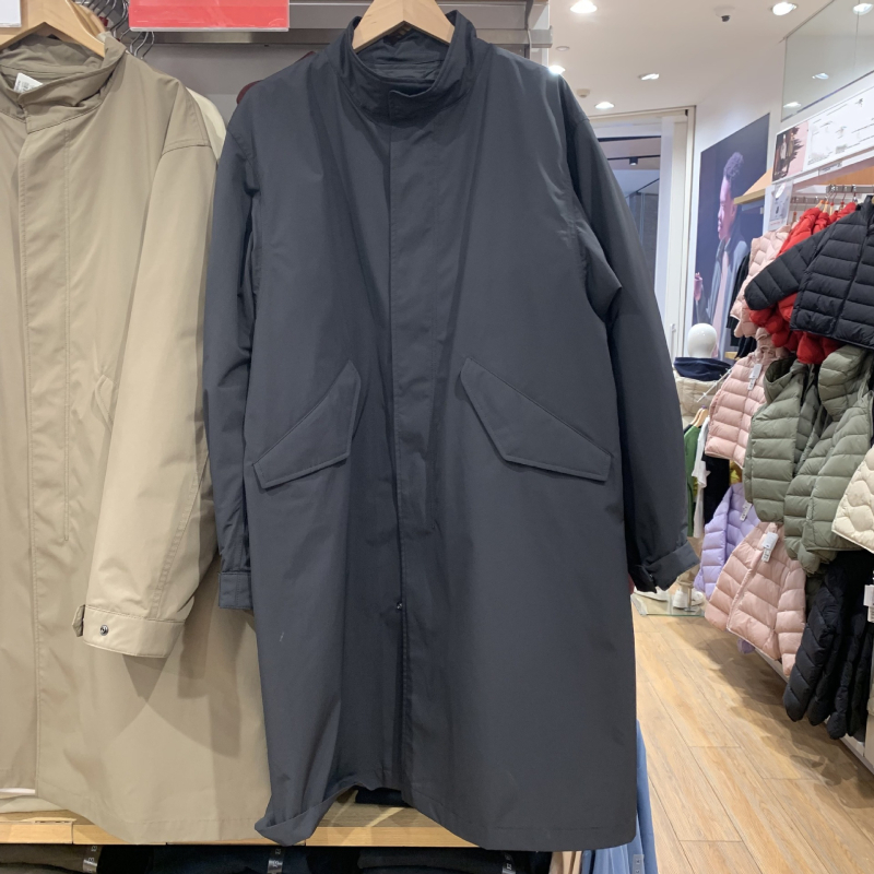 Palton bărbătesc cu strat detașabil, guler înalt, fermoar, material din bumbac-modal, primăvara 2025