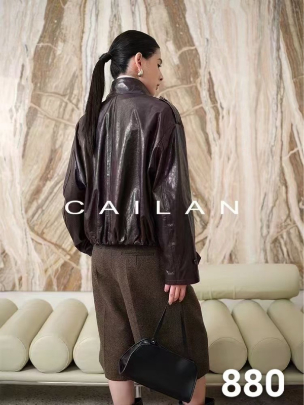 PU kožna jakna za žene, udoban slobodan kroj, dugi rukavi, ovratnik Lapel, casual stil, prednje kopčanje s kopčama