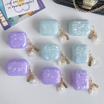 AirPods 3 TPU zaštitna maska s uzorkom kućišta i lančićem s biserom, Apple kompatibilan, ugravirano