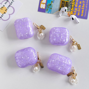 AirPods 3 TPU zaštitna maska s uzorkom kućišta i lančićem s biserom, Apple kompatibilan, ugravirano