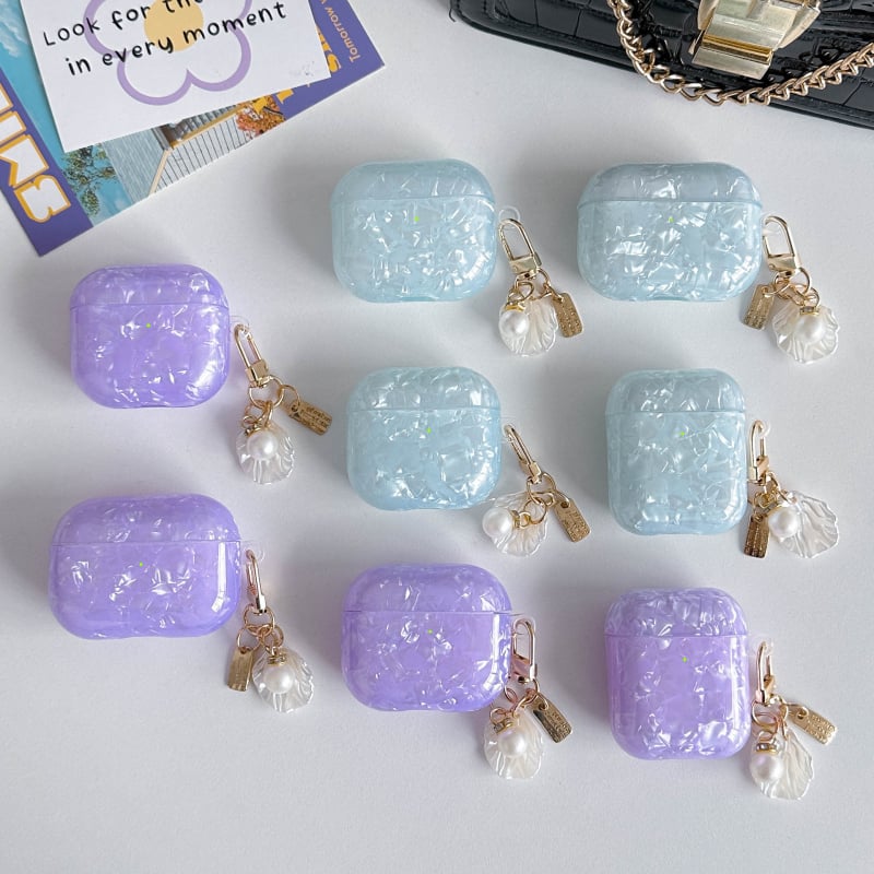 AirPods 3 TPU zaštitna maska s uzorkom kućišta i lančićem s biserom, Apple kompatibilan, ugravirano