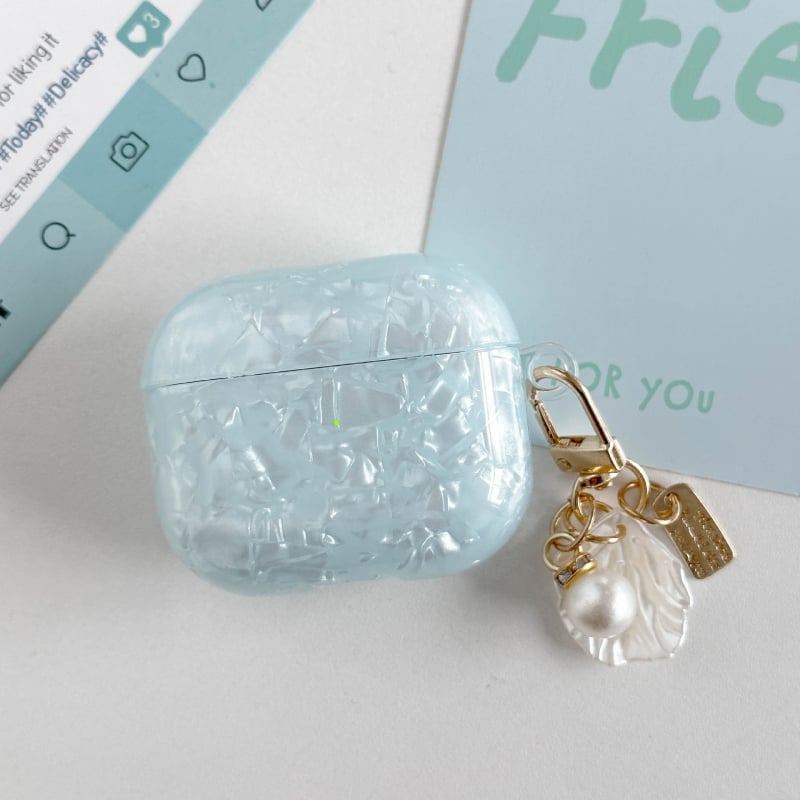 AirPods 3 TPU zaštitna maska s uzorkom kućišta i lančićem s biserom, Apple kompatibilan, ugravirano