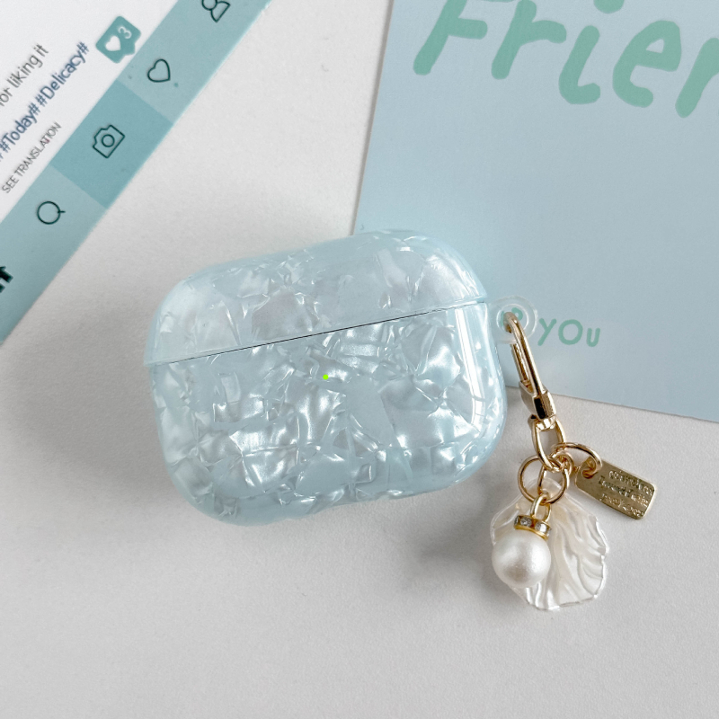 AirPods 3 TPU zaštitna maska s uzorkom kućišta i lančićem s biserom, Apple kompatibilan, ugravirano