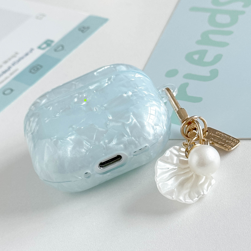 AirPods 3 TPU zaštitna maska s uzorkom kućišta i lančićem s biserom, Apple kompatibilan, ugravirano