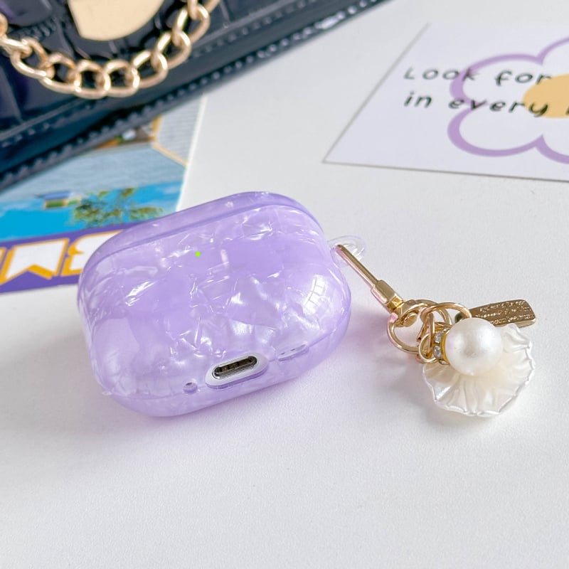 AirPods 3 TPU zaštitna maska s uzorkom kućišta i lančićem s biserom, Apple kompatibilan, ugravirano