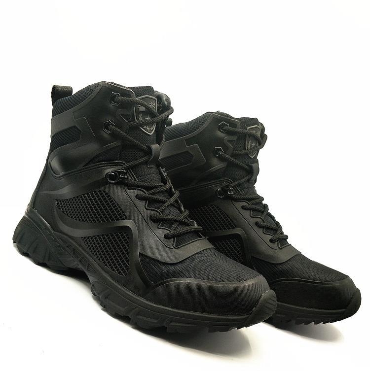 Ghete tactice pentru outdoor - înălțime mare, piele naturală, talpă Vibram, talpă intermediară EVA, interior AirTech, anti-derapare, absorbție șocuri