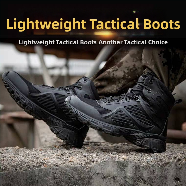 Vonkajšie taktické topánky na turistiku - vysoký horný diel, pravá koža, Vibram podrážka, EVA stredná podrážka, AirTech vnútro, protišmyk, tlmenie nárazov