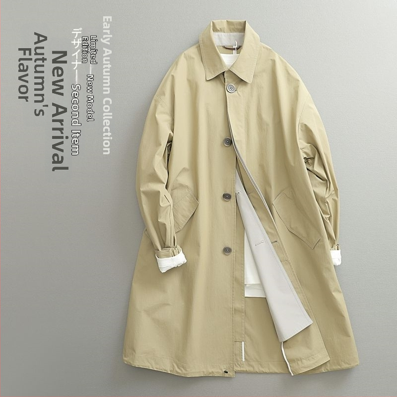 Palton - tineresc, croială lejeră, guler rever, închidere cu nasturi la un rând, țesătură subțire, modal cu păr de iepure, toamna 2024