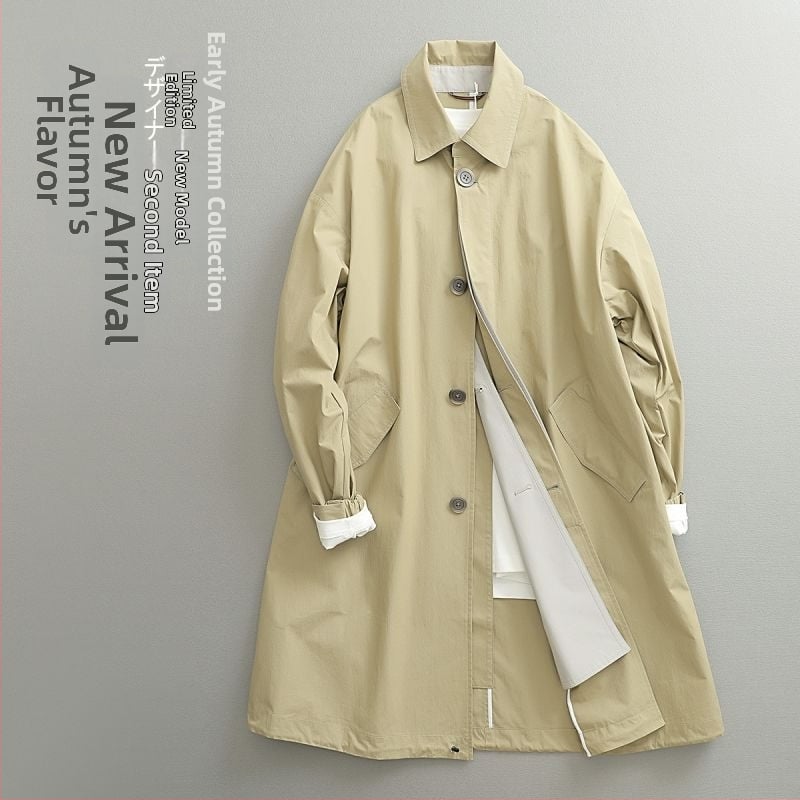 Palton - tineresc, croială lejeră, guler rever, închidere cu nasturi la un rând, țesătură subțire, modal cu păr de iepure, toamna 2024