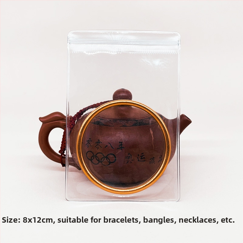 Priehľadná PVC uzatváracia taška na skladovanie náramkov a šperkov, zosilnený anti-oxidantný PVC materiál, dĺžka uzatvárania 1–1,5 cm, pôvod: Wenzhou, Zhejiang