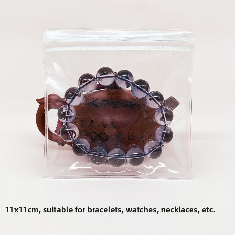 Priehľadná PVC uzatváracia taška na skladovanie náramkov a šperkov, zosilnený anti-oxidantný PVC materiál, dĺžka uzatvárania 1–1,5 cm, pôvod: Wenzhou, Zhejiang