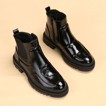 Muške Chelsea čizme s fleece podstavom, nubuk gornji dio, gumena potplat, visok gornji dio s povećanom unutarnjom visinom, protuklizne