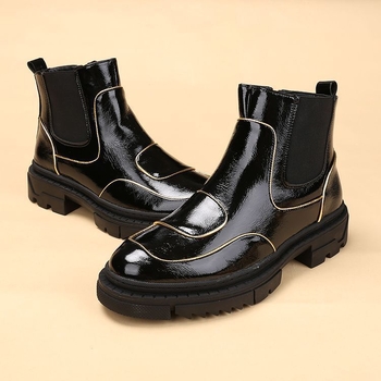 Muške Chelsea čizme s fleece podstavom, nubuk gornji dio, gumena potplat, visok gornji dio s povećanom unutarnjom visinom, protuklizne