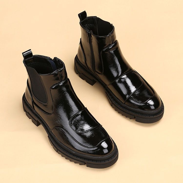 Muške Chelsea čizme s fleece podstavom, nubuk gornji dio, gumena potplat, visok gornji dio s povećanom unutarnjom visinom, protuklizne