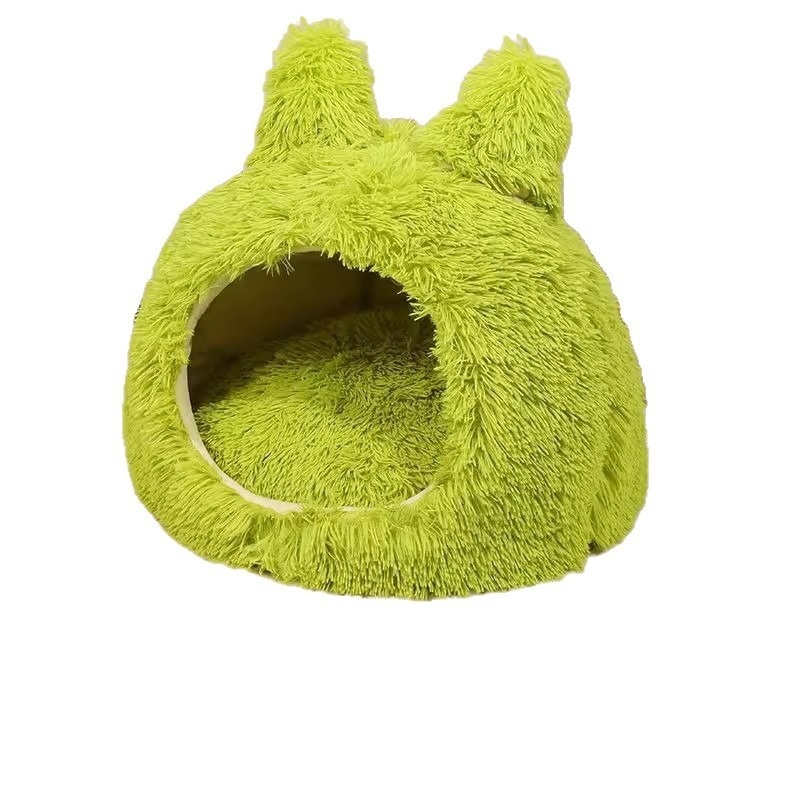 Zatvoreno tkaninsko mačje gnijezdo postelja — zimska toplina, pogodna za sve sezone, odvojiva i periva, materijal: poliester i pjena
