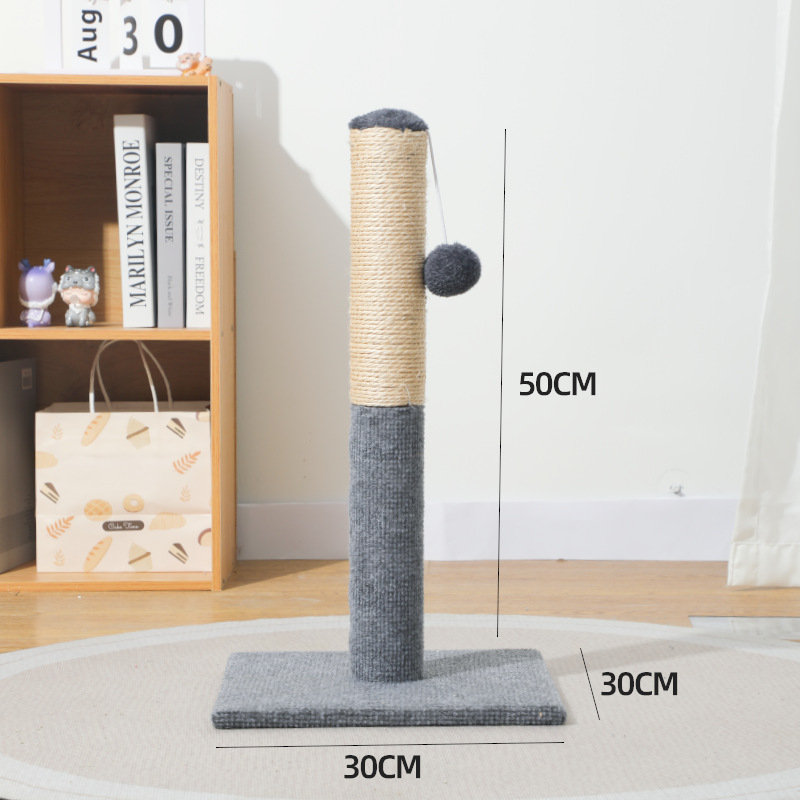 Sisal ploča za grebanje mačaka s vertikalnim stupom, otporna na habanje, uklonjivi stupac, minimalistički stil, pakiranje 1 kom